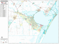 Corpus Christi Digital Map Premium Style